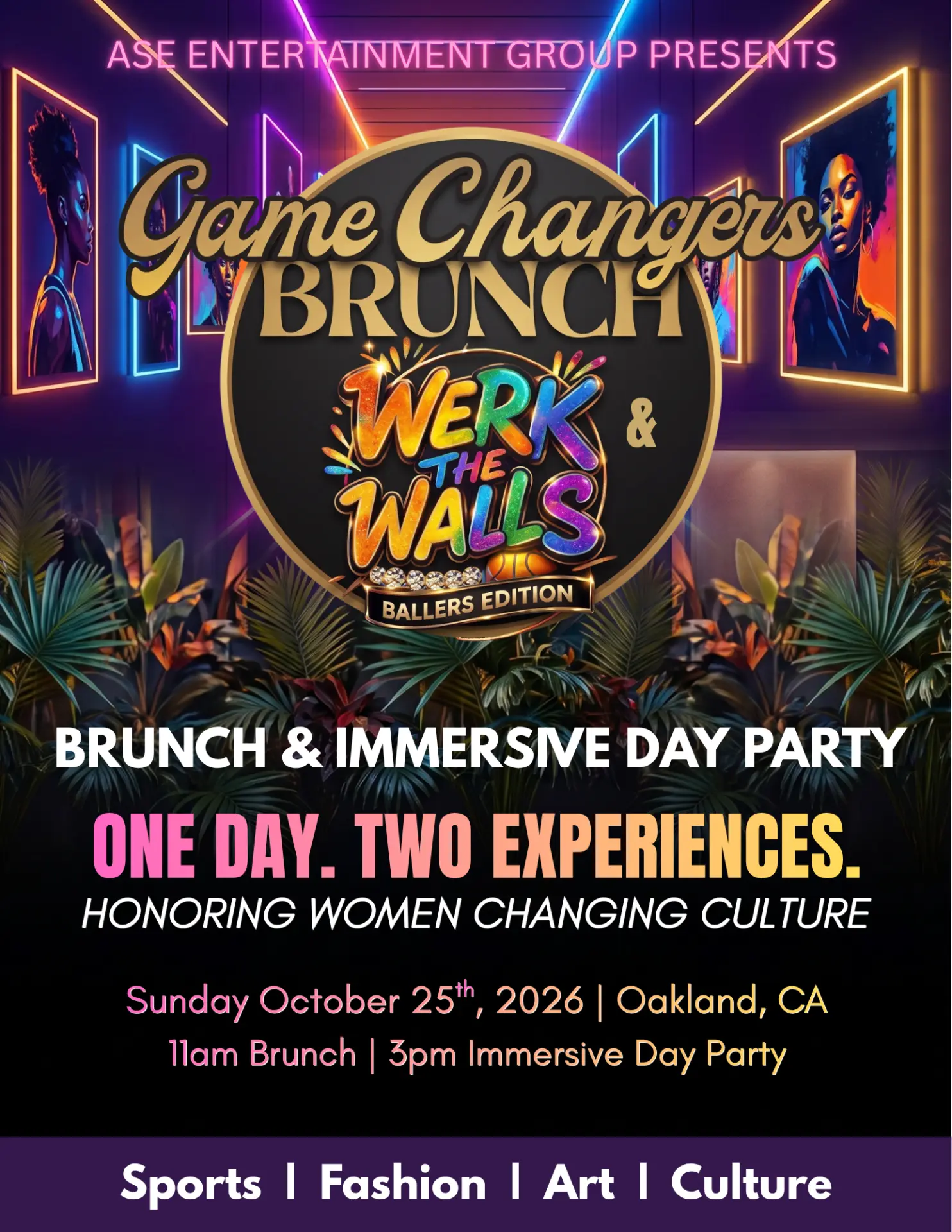 Game Changers Brunch & Werk The Walls — Ballers Edition event flyer